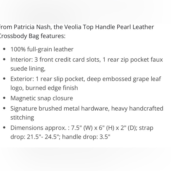 Patricia Nash VEOLIA Pearl Handle Turquoise Leather Crossbody - Picture 10 of 10